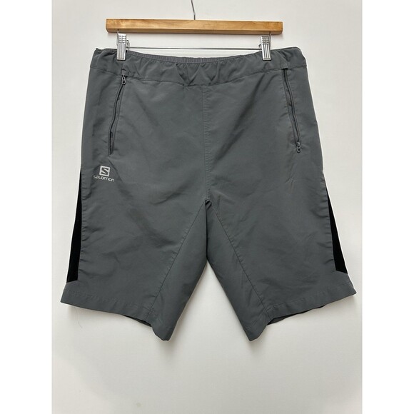 Salomon Advanced Skin Active Dry Shorts Men's Size Large Gray Hiking Running - Picture 1 of 12
